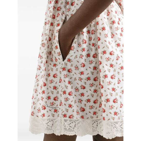 Dolce & Gabbana Women's-Lace-Trimmed Floral-Print Cotton-Blend Poplin Bustier - Picture 3 of 5